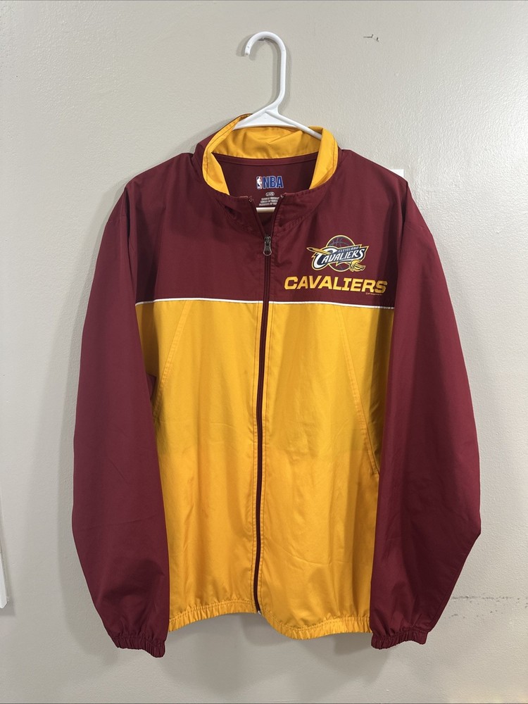 Cleveland Cavaliers Cavs Lightweight Full Zip Jacket Maroon Yellow Large Men