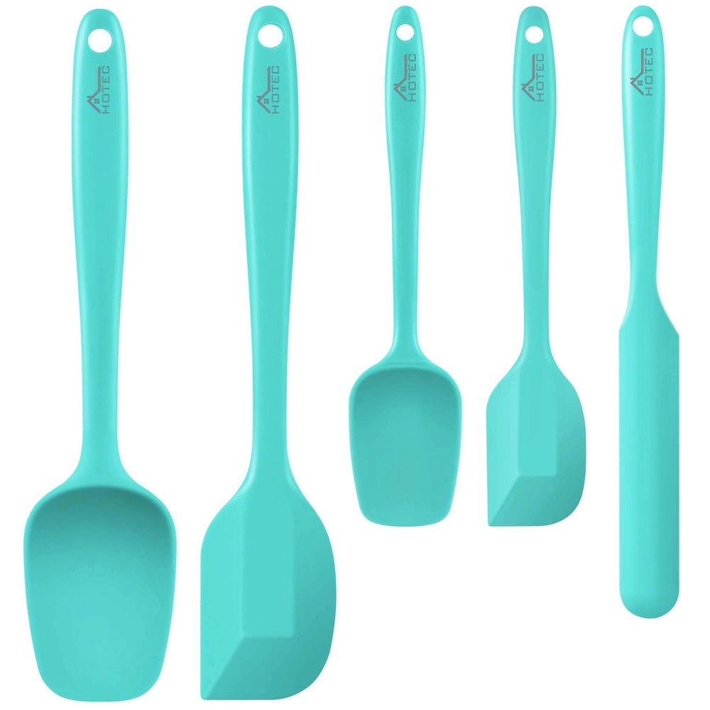 Food Grade Silicone Rubber Spatula Set Kitchen Utensils for Baking Cooking an...
