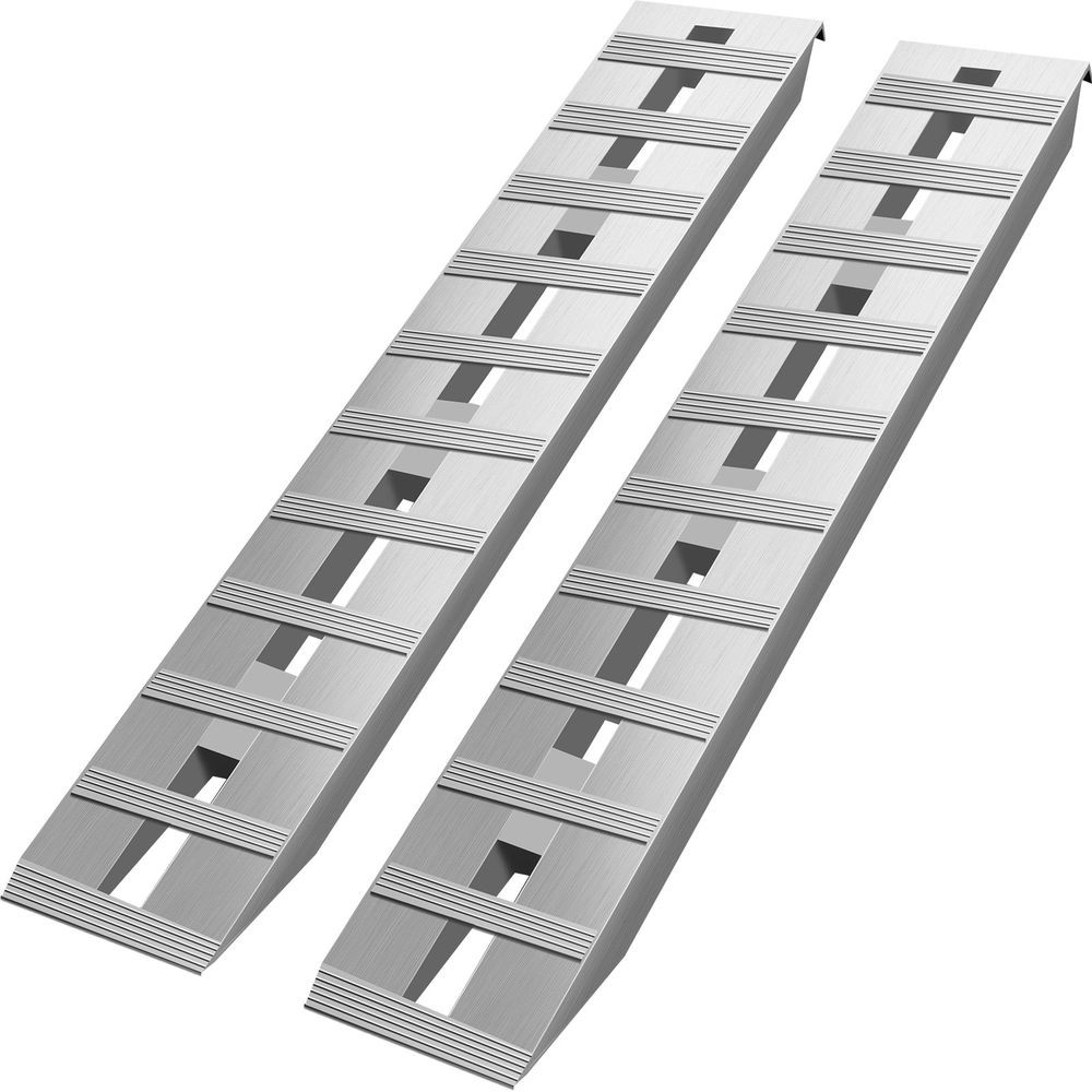 6000LB Capacity Aluminum Trailer Ramps 60x12in Beaver Tail Hook End Pair