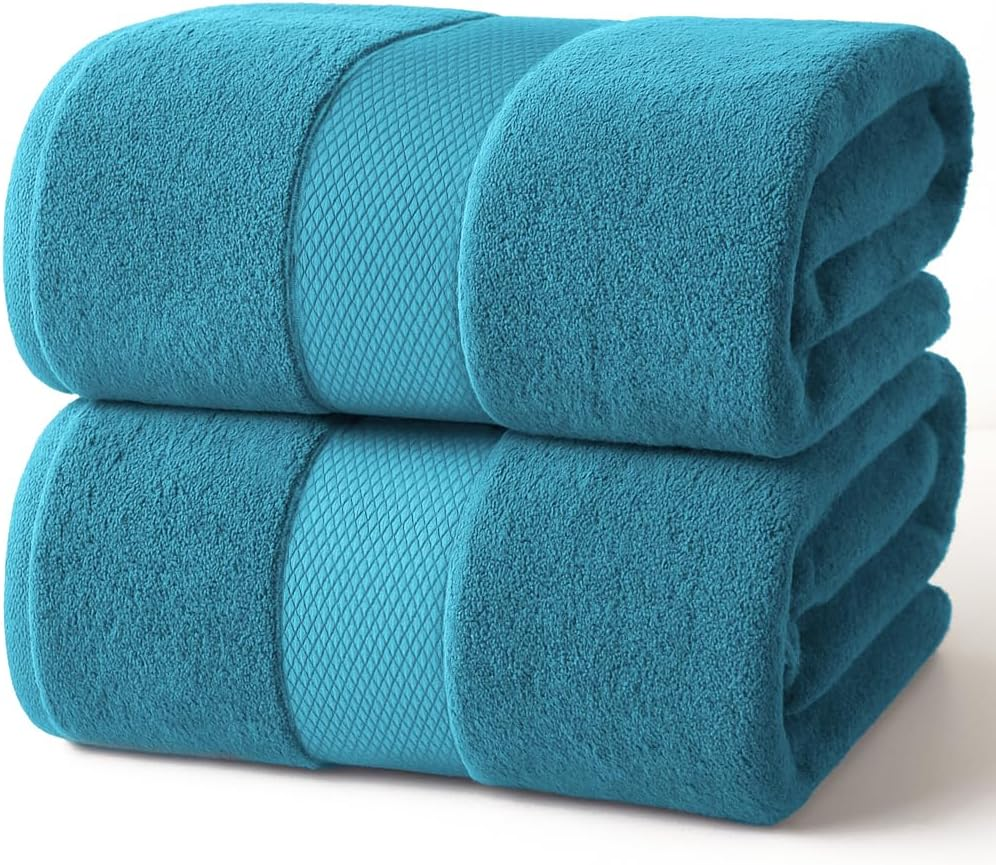 Luxury 600 GSM Bath Sheets 2-Pack 35x70 Inches 100% Ring Spun Cotton Towels