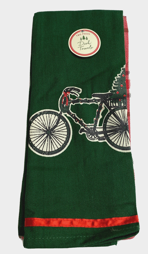 Christmas Double Nice Co Dish Towel Set - Green, Red, White - 15x25 - 2-Piece-image