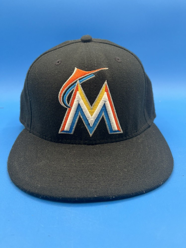 New Era 59Fifty Miami Marlins Hat On Field Cap MLB Authentic 7 1/8