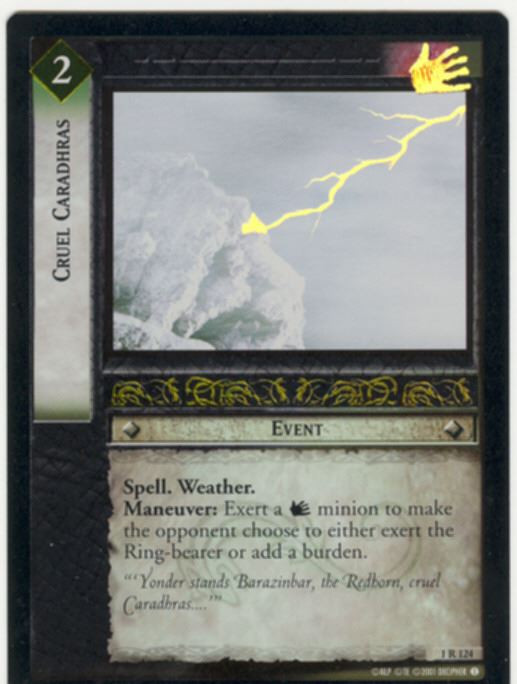 Lord Of The Rings CCG FotR Foil Card 1.R124 Cruel Caradhras