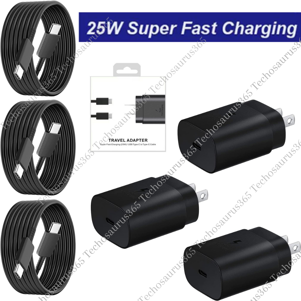 25w Type USB-C Super Fast Wall Charger+3FT Cable For Samsung Galaxy S20 S21 S22
