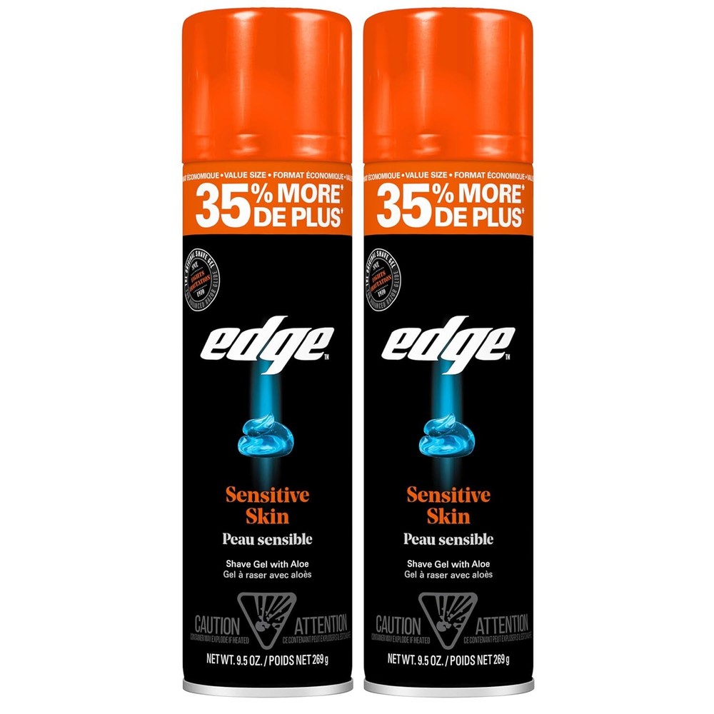 Edge Shaving Gel for Men, 9.5oz, 2 Pack Mens Shave with Aloe, Mens...