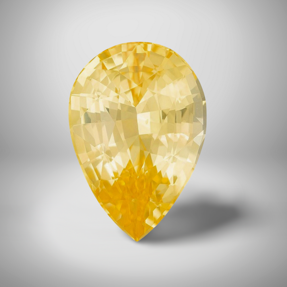 Yellow Sapphire Pear Cut Loose Gemstone 5.2 Cts 14x9mm Flawless