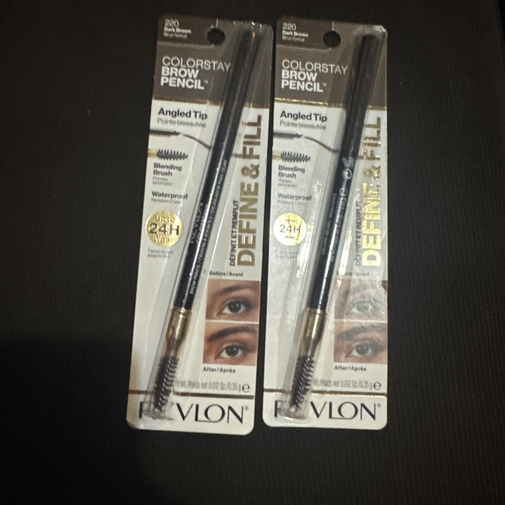 2 Revlon ColorStay Brow Pencil - Dark Brown # 220. New!