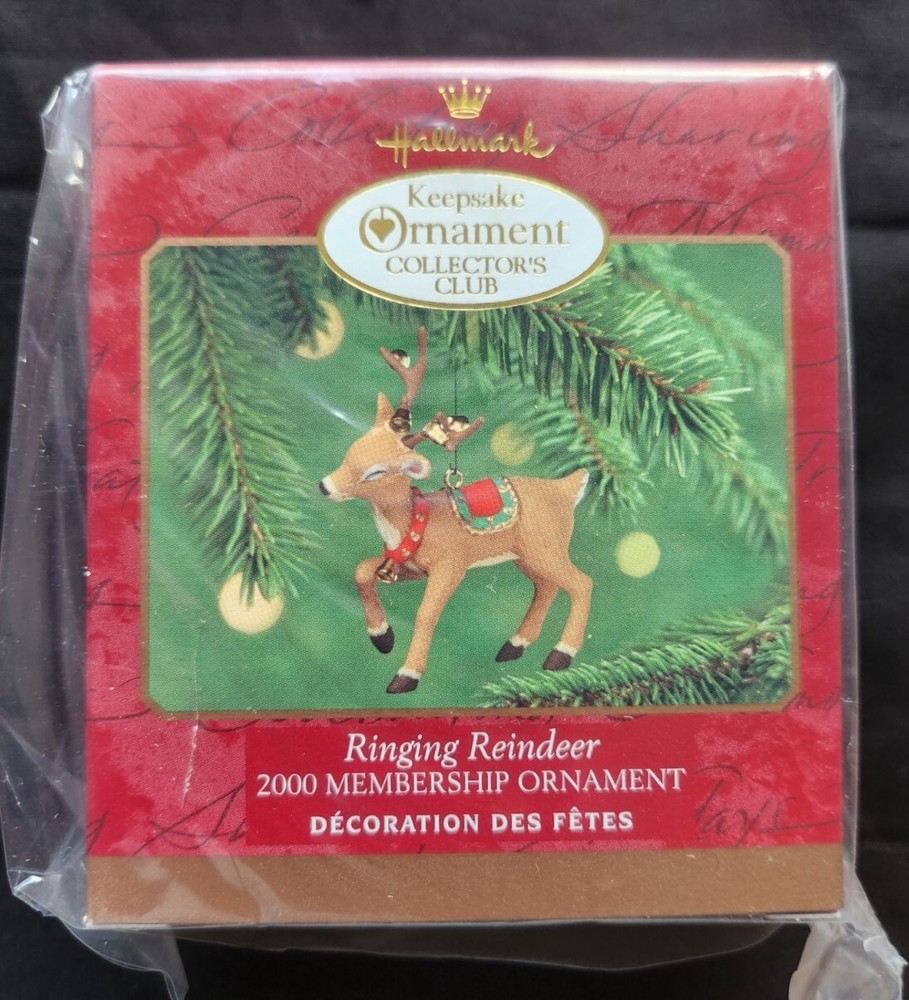 Hallmark Ornament Ringing Reindeer 2000 NRFB