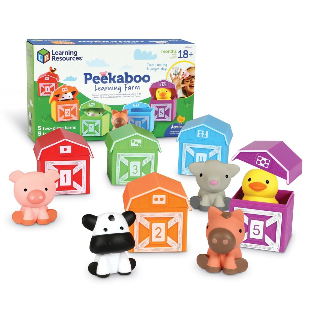 Peekaboo Learning Farm Toddler Toy for Ages 18+ Months - 10-Piece Set by Learning Resources