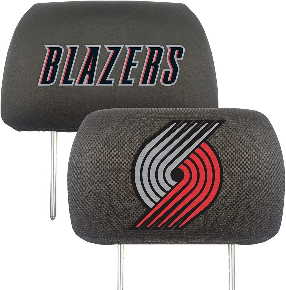 Portland Trail Blazers Pair of Premium Auto Head Rest Covers, Embroidered,...