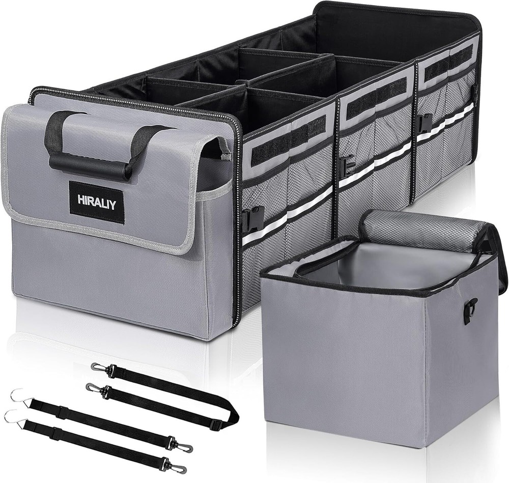 4 in 1 Car Trunk Storage Organizer, with Leakproof Insulated Bag for Truck SUV