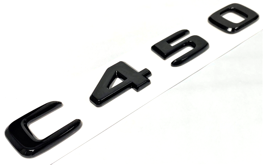 BLACK C450 FIT MERCEDES REAR TRUNK EMBLEM BADGE NAMEPLATE DECAL LETTERS