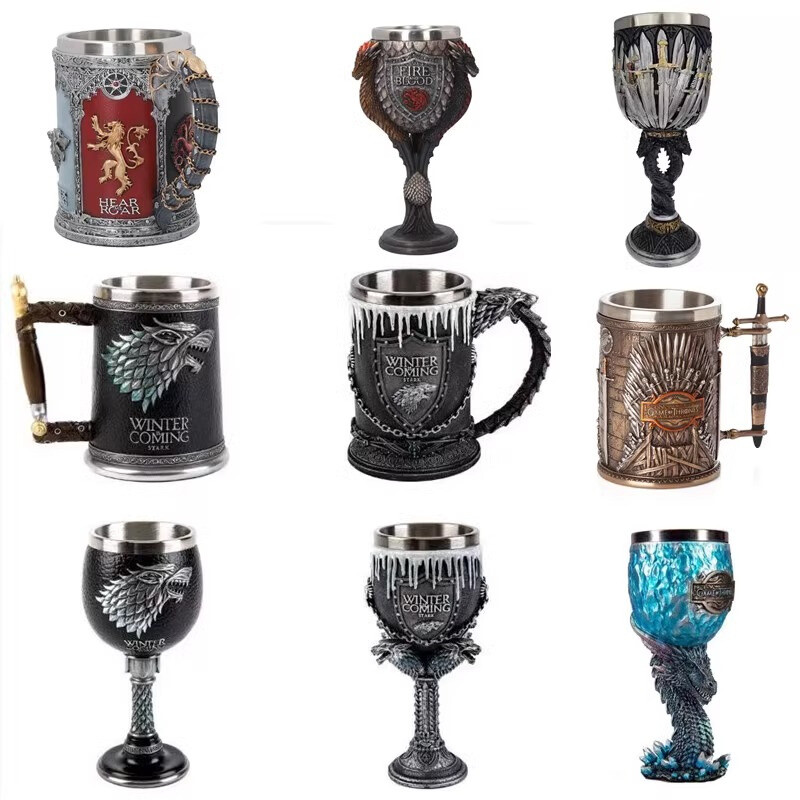 Game of Thrones 304 Stainless Steel Cups Goblet Coffee Cup Creative 3D Beer Mug