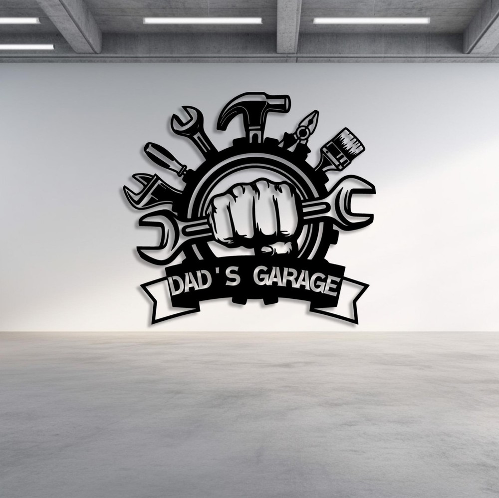 Custom Metal Garage Sign, Personalized Workshop Decor