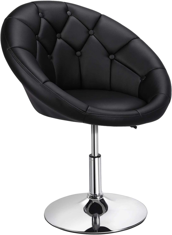 Round Tufted Adjustable Swivel Accent Chair with 360° Rotation and Modern Design