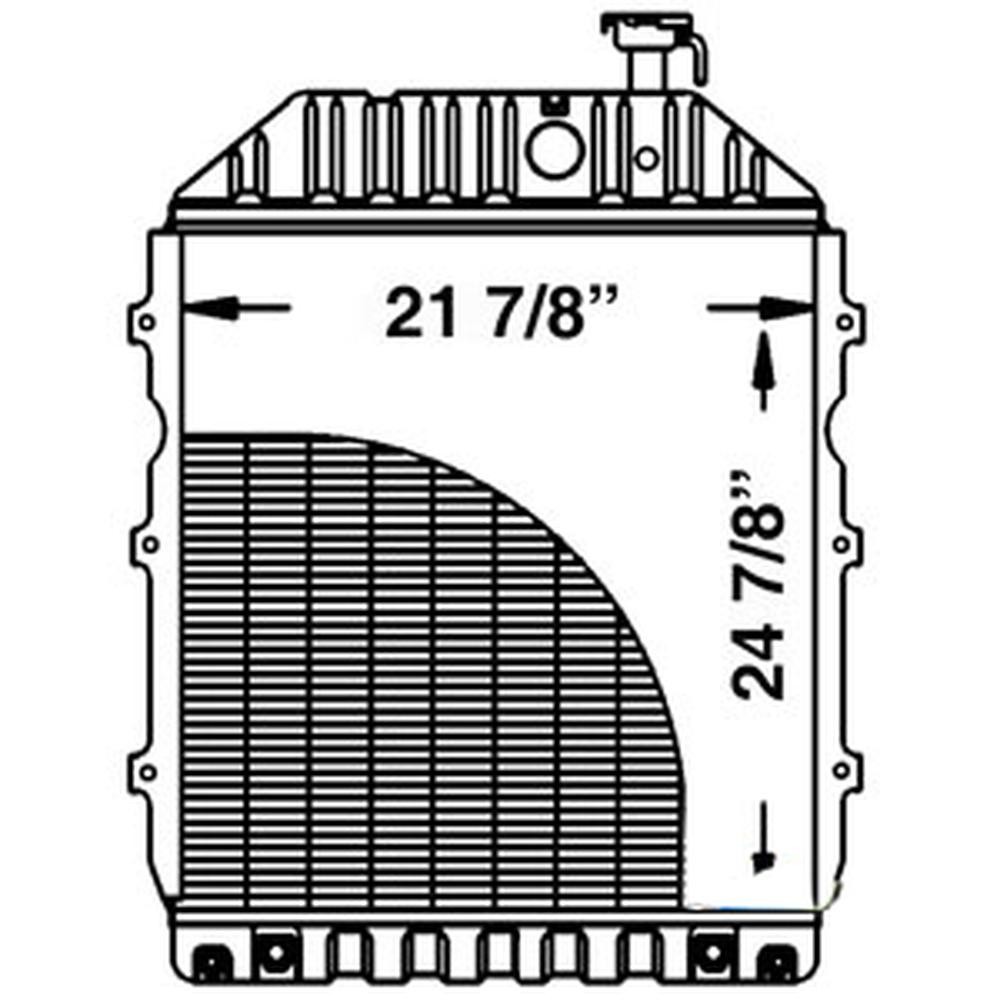 219782 Tractor Radiator - 24 13/16 x 22 1/8 x 2 11/16 Fits Ford/New Holland