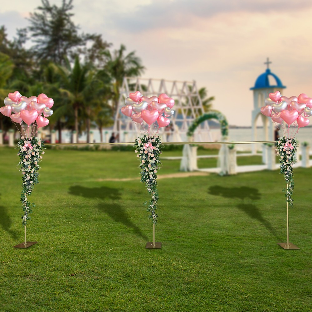 Modern Gold Steel Freestanding Photography Backdrop Stand for Weddings and Parties