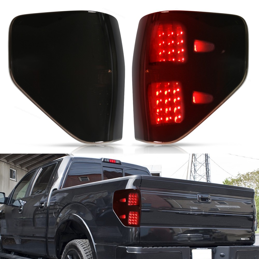2009-2014 Ford F-150 LED Smoke Lens Tail Lights Pair LH RH
