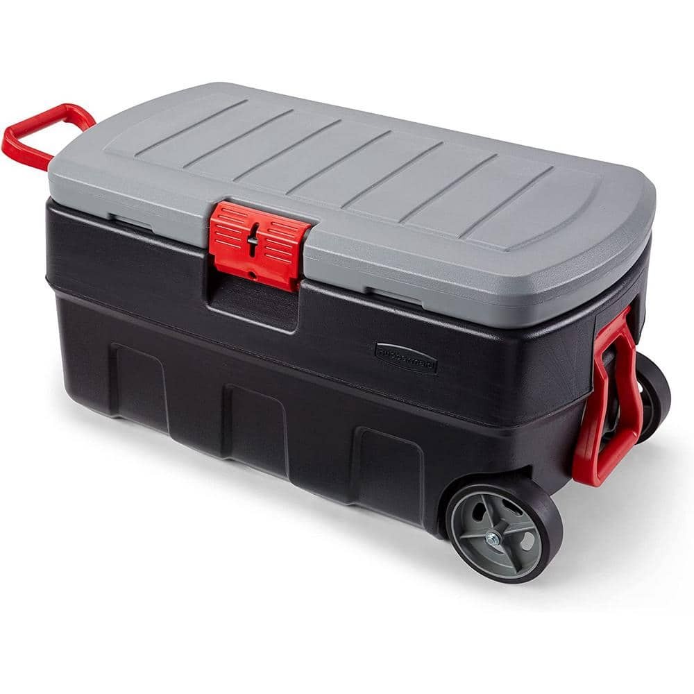 Durable 35-Gallon Action Packer Storage Tote with Wheels