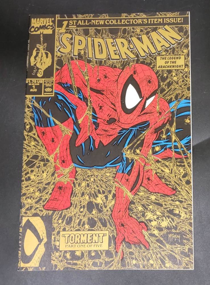 Spider-Man (1990) #1 2nd Print Todd McFarlane Black & Gold Cover Torment NM-