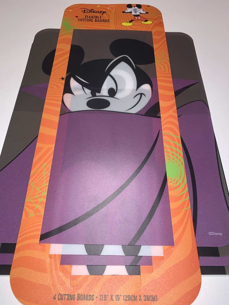 Disney Mickey as Dracula Halloween Flexible Cutting Boards 4 Pack 11.5”x15”