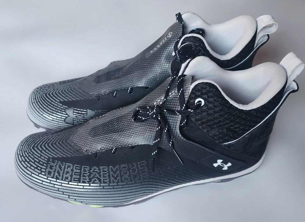 Under Armour Football Cleats Size 18 Black Pellet Protect Spine Sneakers for Men