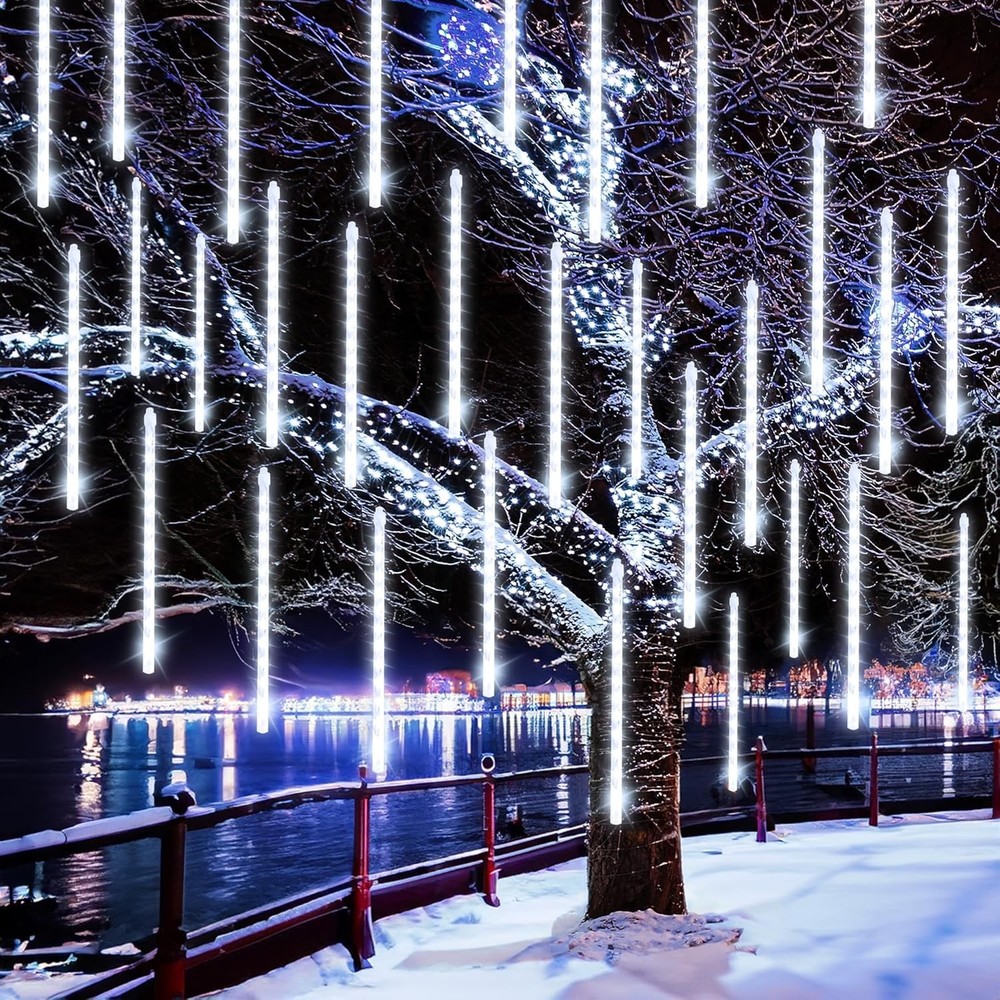 Meteor Shower Rain Lights 288 LED Icicle Snow Falling Xmas Tree Holiday Decor