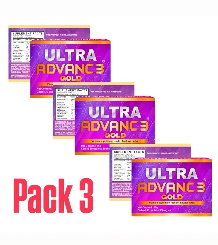 3-Pack Ultra Advance Gold 90 Capsules Dietary Supplement
