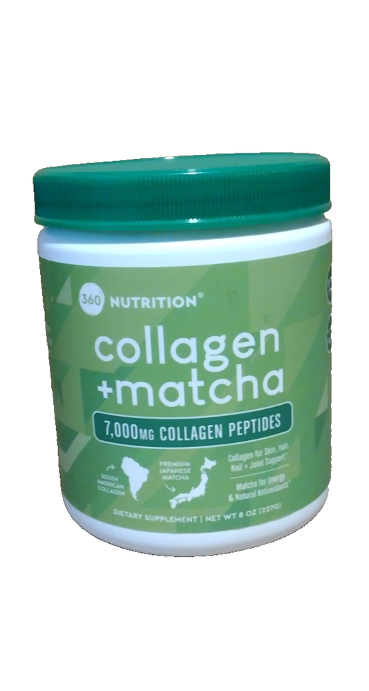 360 Nutrition Collagen + Matcha Energy 7,000 MG - Drink Mix 16 Servings 8oz