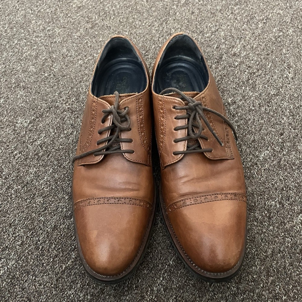 Cole Haan Grand OS C26146 Size 10.5 M Brown Leather Cap Toe Watson Oxford Shoes