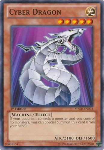 Cyber Dragon White SDCR-EN003 Common 1st Edition Heavily Played