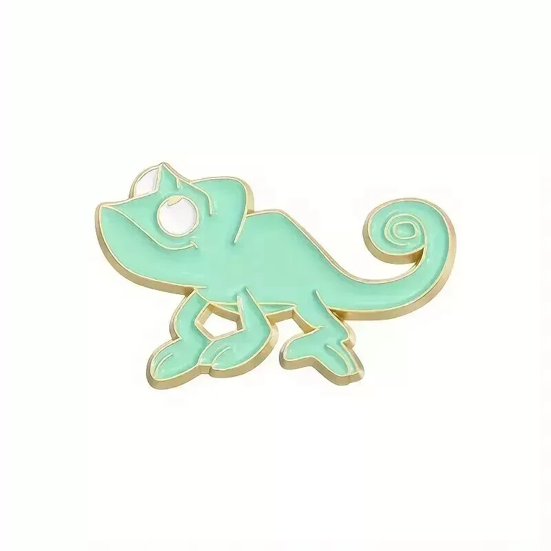 Lizard Enamel Brooch Pin - Colorful Chameleon Jewellery Badge