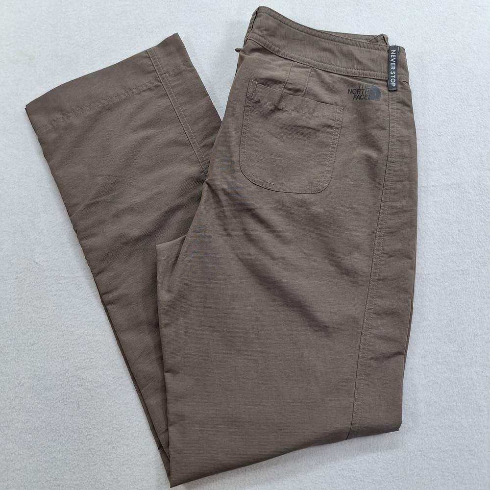North Face Horizon 2.0 Womens Hiking Pants Brown Roll Tab Hem Drawstring Waist 6