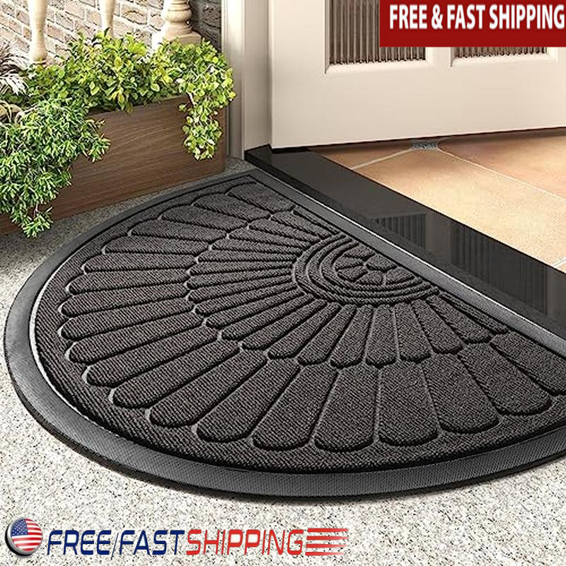 Durable Non-Slip Rubber Doormat for Indoor Outdoor Entryway Traps Dirt Pet Friendly USA