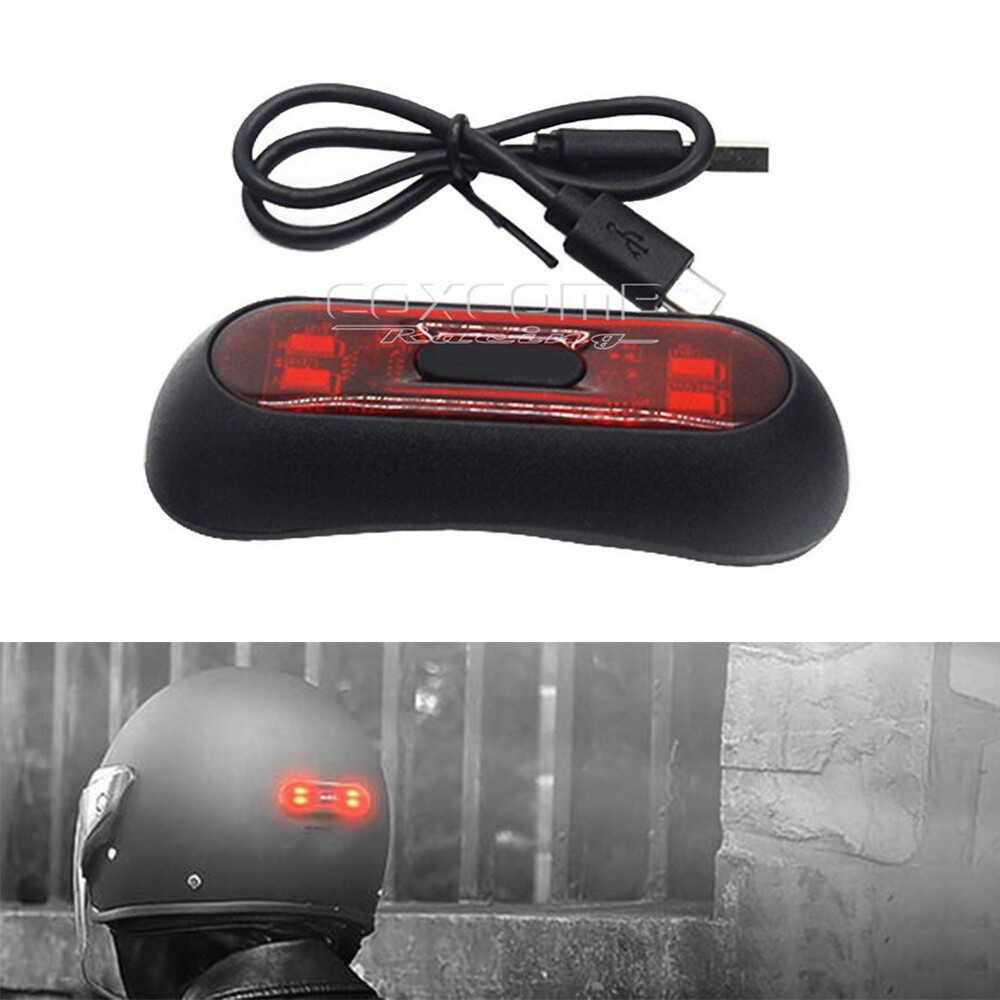 Universal Helmet Night USB Charge Light LED Safety Driving Signal Warning Lamp