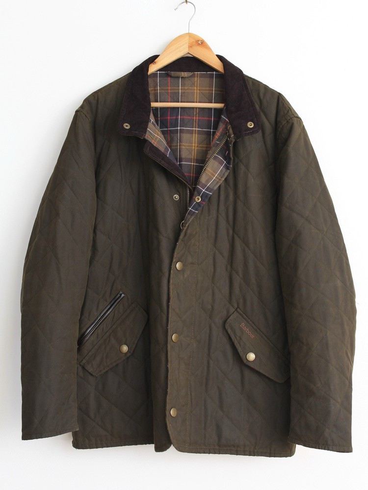 Barbour Chelsea Wax Quilted Jacket, Size XL