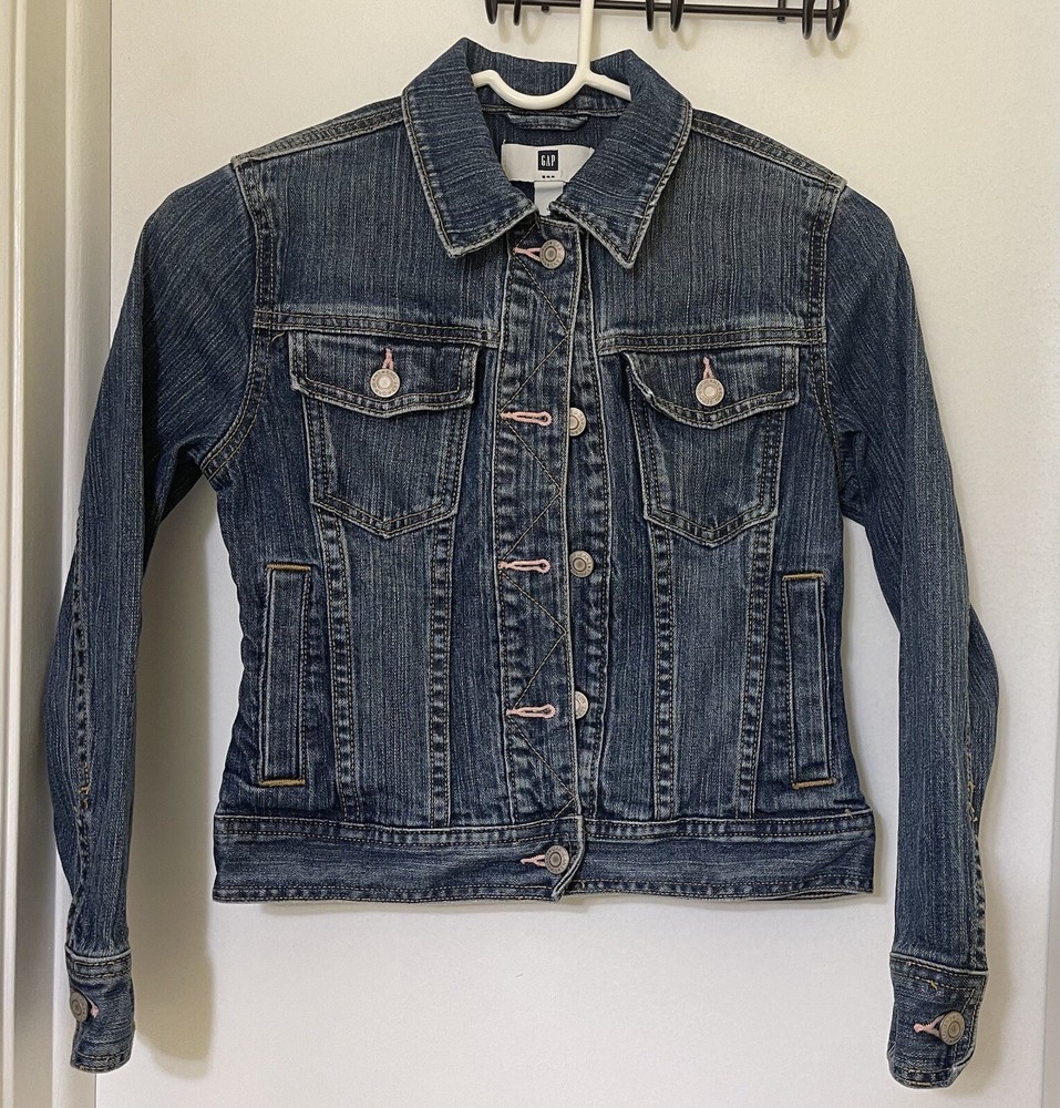 Back To School Gap Blue Jean Jacket! Size L-image