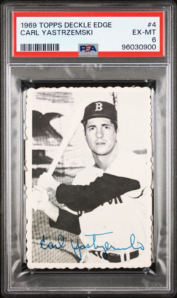 1969 TOPPS DECKLE EDGE #4 CARL YASTRZEMSKI HOF PSA 6 EX-MT