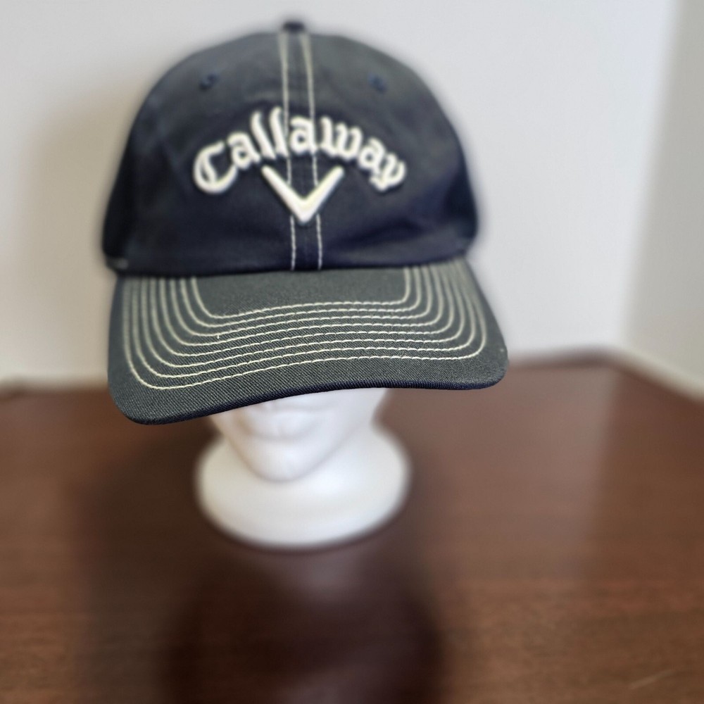 Callaway Hat Cap Mens strapback Navy Blue Mesh Back Baseball Cap