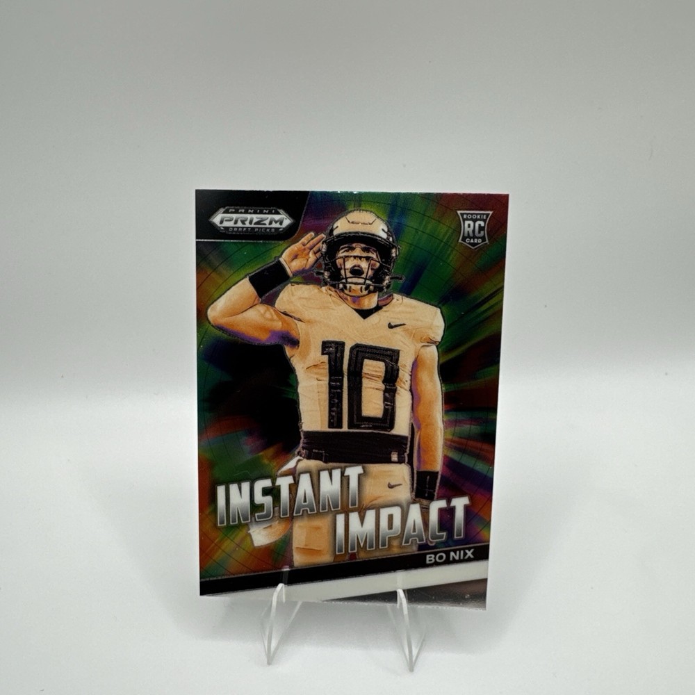 2024 Panini Prizm Draft Picks Bo Nix Instant Impact Rookie Card