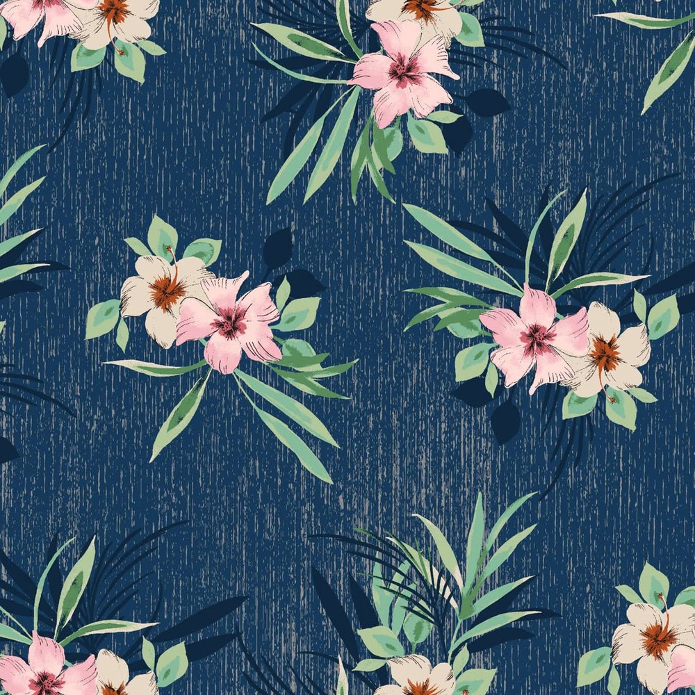 Floral Printed Brushed Poly Spandex Fabric with Medium Texture
