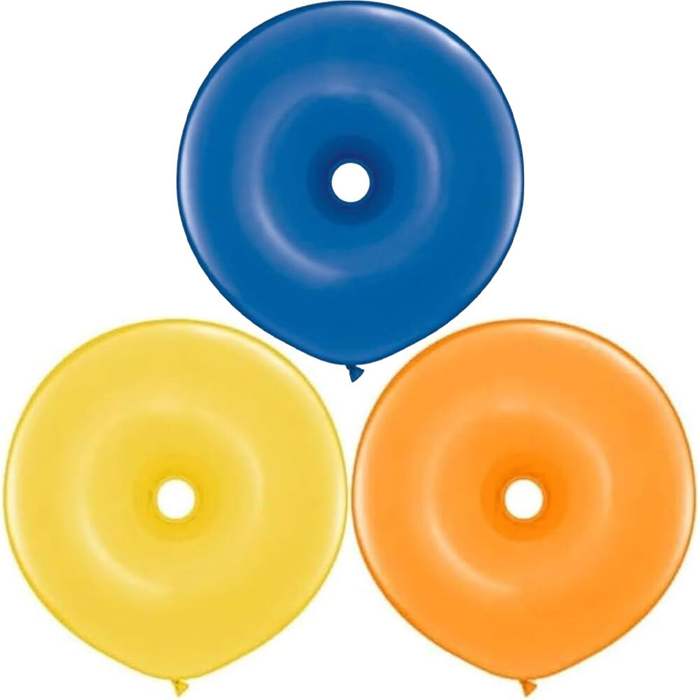 PMU 16 Inches Geo Donut Latex Balloons