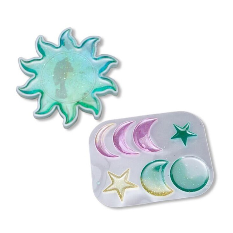 Crystal Epoxy Resin Moon Sun Pendant DIY Silicone Mold for Jewelry Making