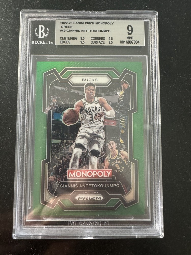 Giannis Antetokounmpo Prizm Monopoly Basketball Green Prizm Card /24 BGS 9 💎