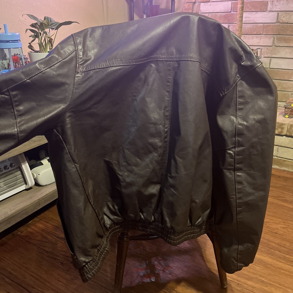 Brown Genuine leather Jacket made in argentina
