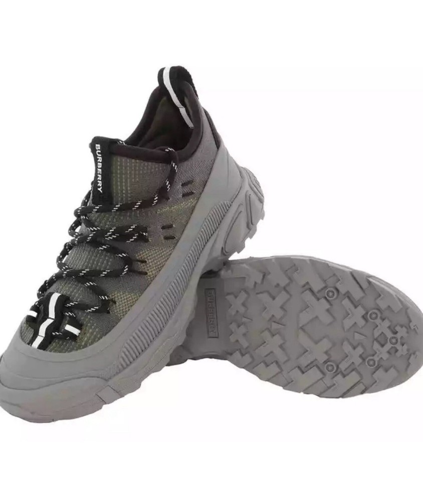 Burberry Kids Moss Green Mini Arthur Knitted Low-Top Sneakers - EUR 27