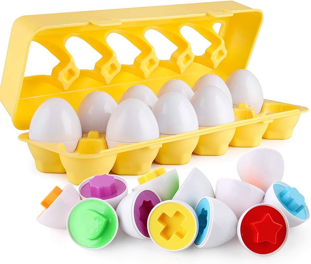 Matching Eggs - Toddler Toys - Color Shapes Egg Set - Educational Color, Shapes