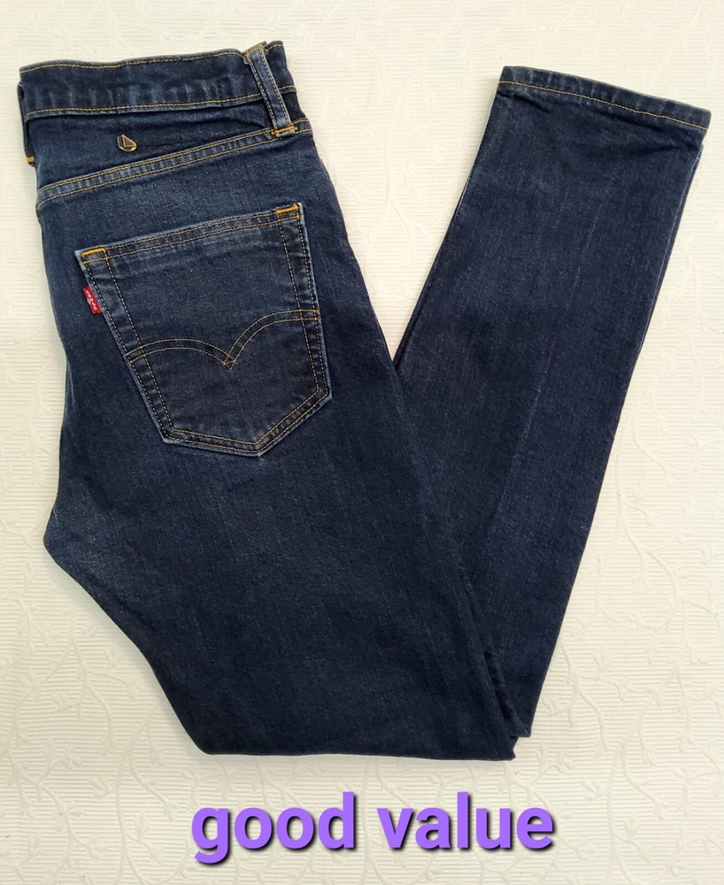 Levis Mens Jeans W32/L29.5 Washed Dark Blue Colour Stretchy