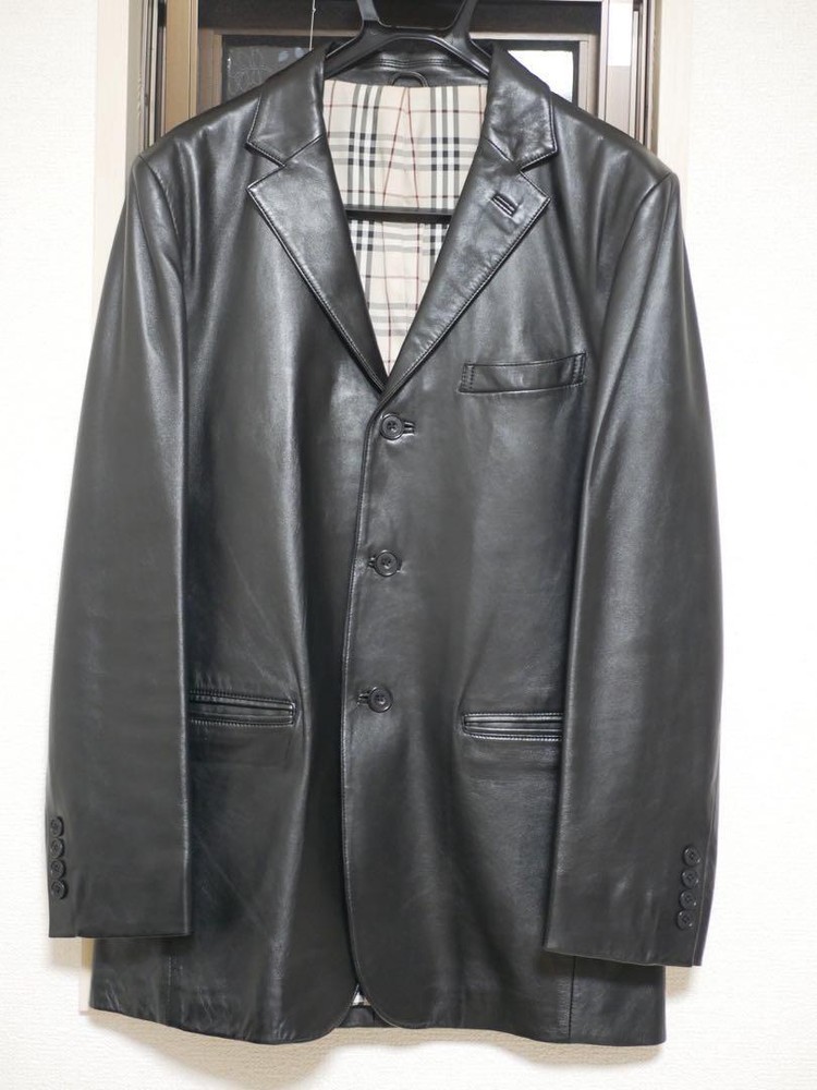 Burberry Black Label Leather Tailored Jacket Genuine Leather Sheepskin F/S from