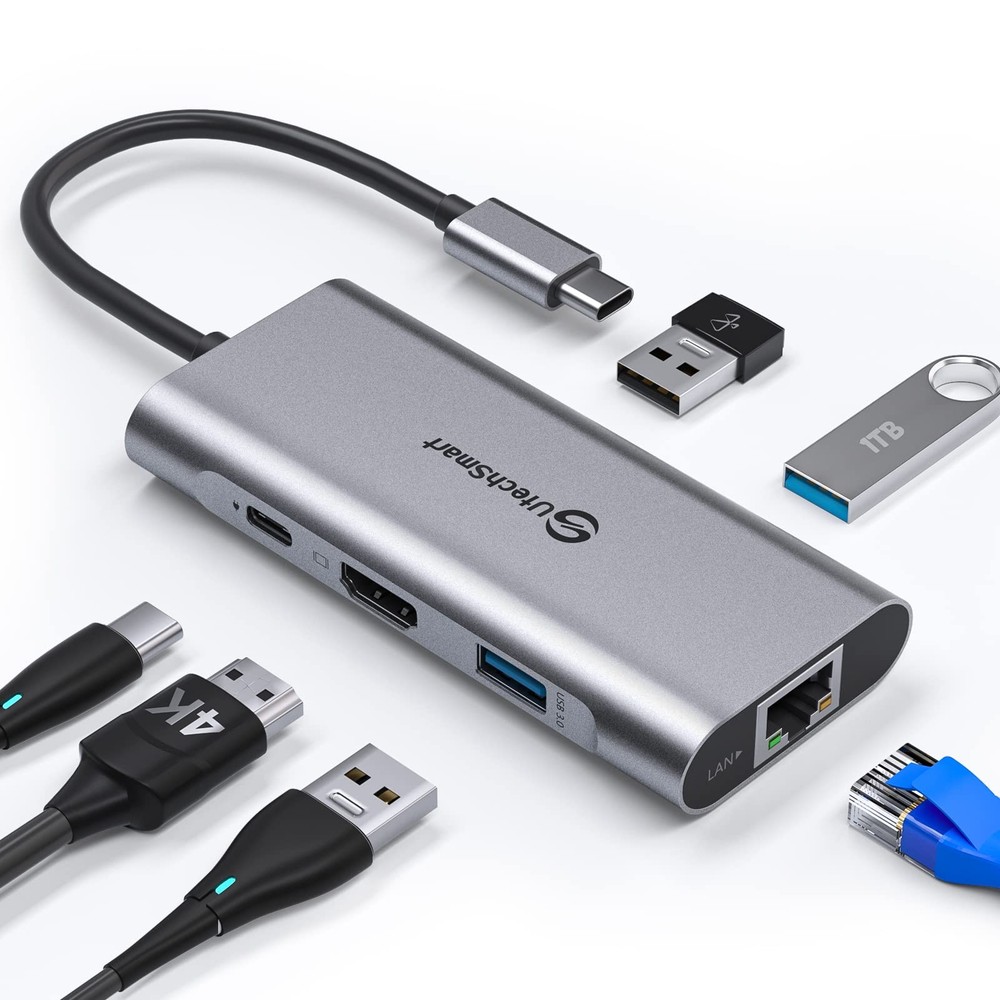 6-in-1 USB C Hub with HDMI, Ethernet & Multiport Adapter